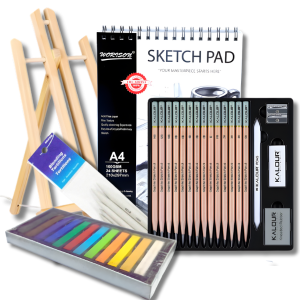 Подарунковий набір художнику (олівці, пастель, альбом, мольберт)