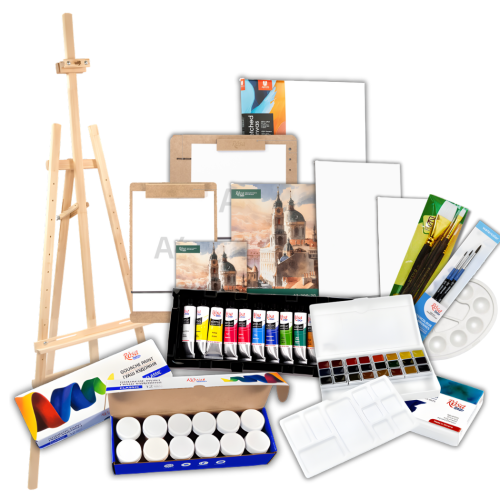 Подарочный набор художественных материалов (гуашь, акварель, акрил) универсальный