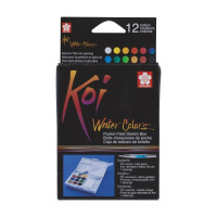 Набір акварельних фарб KOI WATERCOLORS SKETCHBOX, 12 кол. Sakura