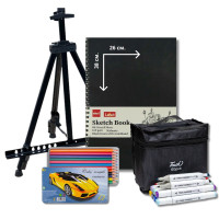 Подарунковий набір для малювання з мольбертом ARTONE-hobi-Art (маркери 60, олівці 12, Скетчбук 26х38 см) ХЛ