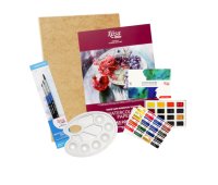 Художественный набор для рисования акварелью (кисти 3 шт, краски 16 цв, бумага А4, планшет 30х40 см, палитра) Художественный набор для рисования акварелью (кисти 3 шт, краски 16 цв, бумага А4, планшет 30х40 см, палитра)