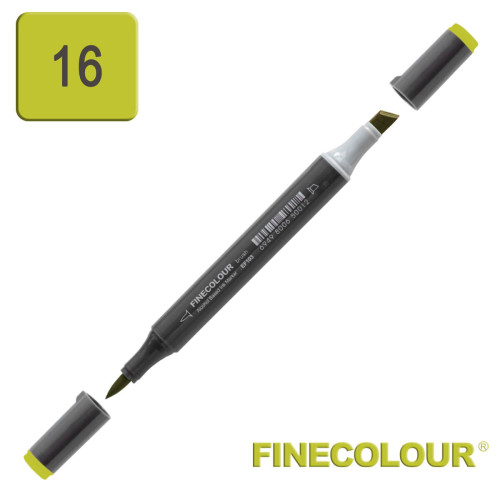 Маркер спиртовой Finecolour Brush-mini темно-желтовато зеленый YG16