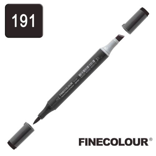 Маркер спиртовой Finecolour Brush-mini черный 191