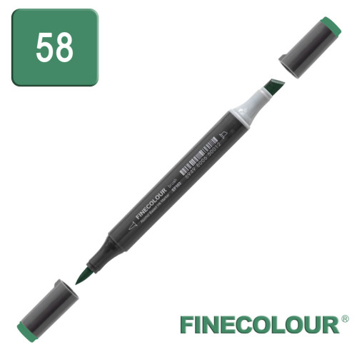 Маркер спиртовой Finecolour Brush-mini зеленый холли G58