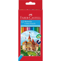 Карандаши цветные Faber-Castell 12 цветов "Замок" в картонной коробке, 111212