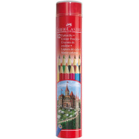 Карандаши цветные Faber-Castell 12 цветов в металлическом тубусе, 115826