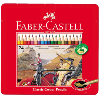 Карандаши цветные Faber-Castell 24 цвета в металлической коробке, 115845