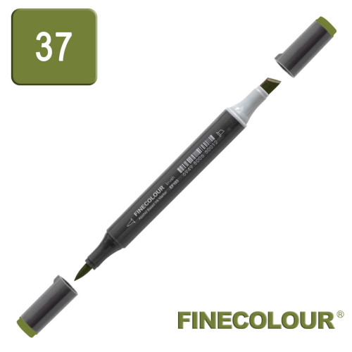 Маркер спиртовой Finecolour Brush-mini глубокий оливково-зеленый YG37