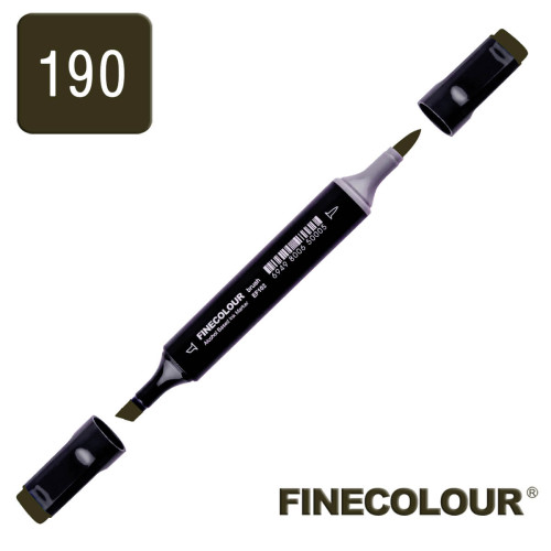 Маркер спиртовой Finecolour Brush 190 угольный черный 190