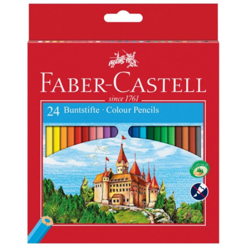 Карандаши цветные Faber-Castell 24 цвета Замок в картонной коробке 111224