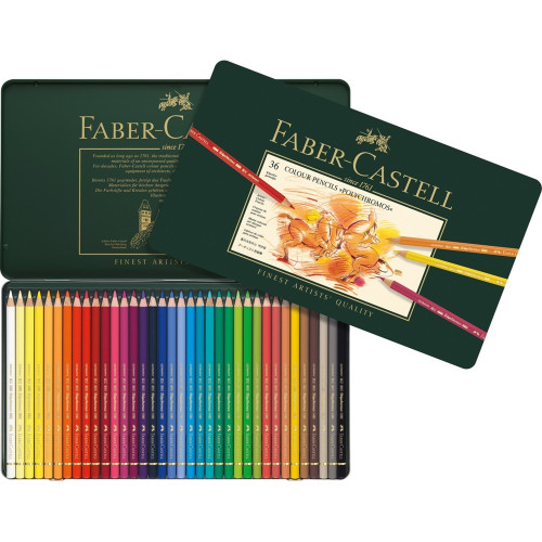 Карандаши цветные набор POLYCHROMOS от Faber-Castell 36 шт в метале 110036