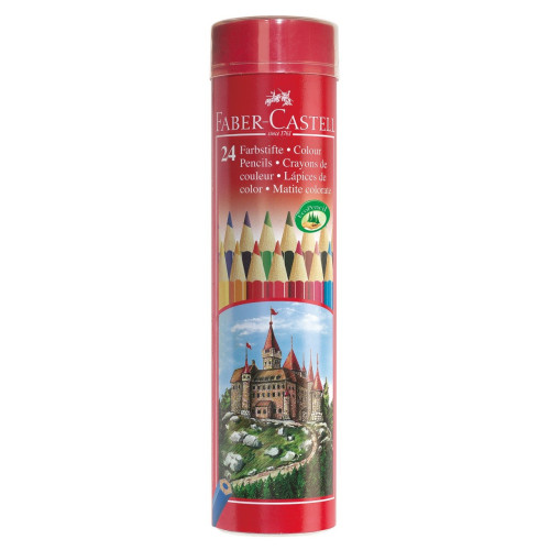 Карандаши цветные Faber-Castell 24 цвета в металлическом тубусе, 115827