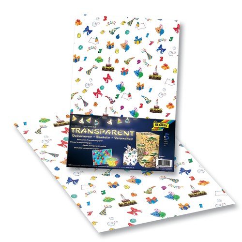 Калька Folia Transparent paper Kids 115 гр, 50x70, Happy Birtday лист