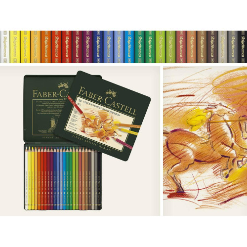 Карандаши цветные набор POLYCHROMOS от Faber-Castell 24 шт в метале 110024