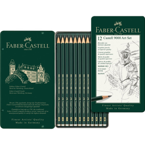 Набор карандашей Faber-Castell 9000 12 шт 8В-2Н 119065