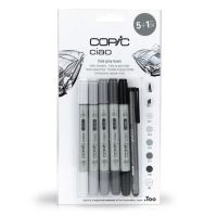 Набір маркерів Copic Ciao set 5+1, сірі кольори + лайнер