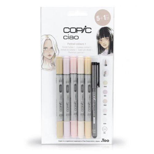 Набор маркеров Copic Ciao set 5+1, телесные цвета + лайнер 22075552