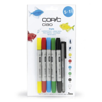 Набор маркеров Copic Ciao set 5+1, яркие цвета + лайнер - 22075550