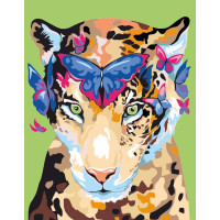 Картина по номерам, акрил Jaguar and butterflies ROSA START