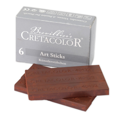 Палочки Сепия сухая темная 7x14 мм 6 штук в коробке Cretacolor