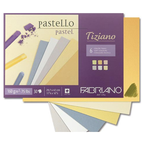 Альбом склейка для пастели Tiziano A4 (21х29,7см) 160г/м2 30 листов теплые цвета Fabriano