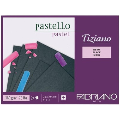Альбом склейка для пастели Tiziano A4 (23х30,5см) 160г/м2 24 листа черный цвет Fabriano