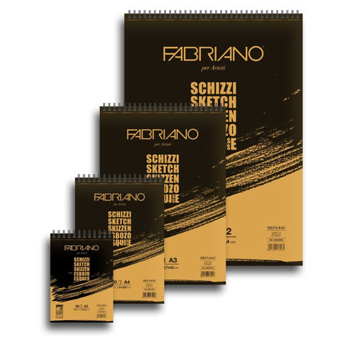 Альбом для эскизов на спирали  Schizzi Sketch A3 (29,7x42 см) 90 г/м2 100 листов Fabriano