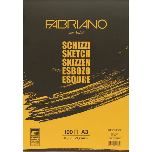 Склейка для ескізів Schizzi Sketch A3 (29,7x42 см) 90г/м2 100 аркушів Fabriano