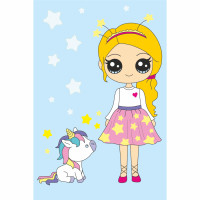 Разрисовка по контурам Звездная девочка 20*30 см ROSA KIDS