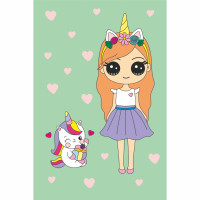 Разрисовка по контурам Девочка и пони 20*30 см ROSA KIDS