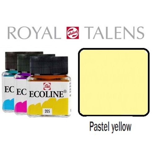 Краска акварельная жидкая Ecoline № 226 Желтая пастельная 30 мл Royal Talens