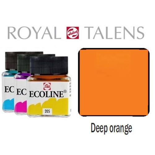 Краска акварельная жидкая Ecoline № 237 Оранжевая темная 30 мл Royal Talens