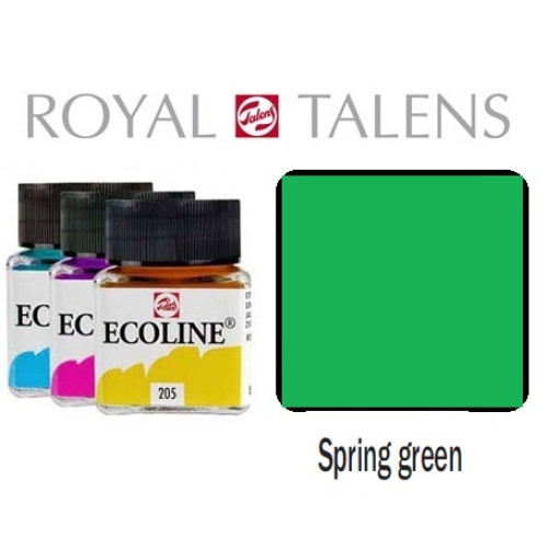 Краска акварельная жидкая Ecoline № 665 Зеленая весенняя 30 мл Royal Talens
