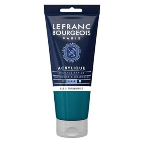 Акриловая краска Lefranc Fine Acrylic Color 80 мл, ном 050 Turquoise blue, Бирюзовый 300457