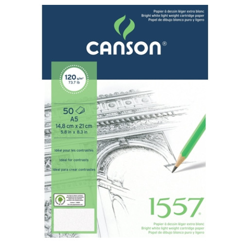 Альбом для малюнка Canson 1557 Croquis 120 гр A5 формат, 50 аркушів