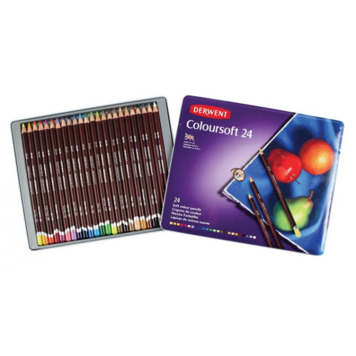 Кольорові олівці Derwent Coloursoft 24 кольори