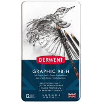 Олівці DERWENT Graphic Sketching Soft 12 шт (м'які) 9B-H