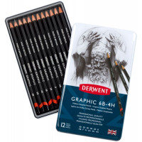 Карандаши для графики Derwent Graphic Designer Medium 12 шт сред. тв. 6В-4Н