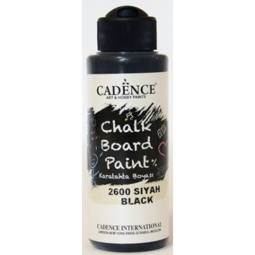 Грифельная мел краска Cadence, акриловая Chalk Board Paint 120 мл Черный