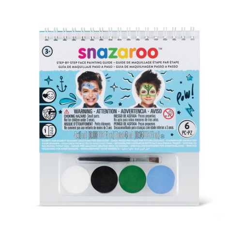 Snazaroo набор красок для грима Boys, 4 краски + 1 кисть