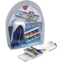 Акварельные краски Winsor Newton Mini Plus, 8 шт + кисть - 12 шт