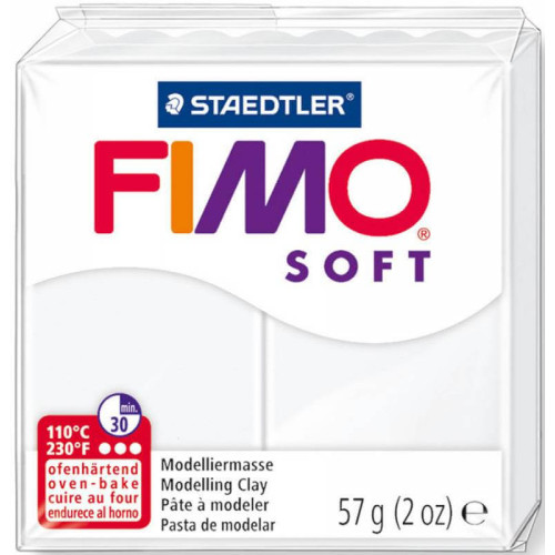 Fimo Soft, м'яка пластика, Біла, 57 г.