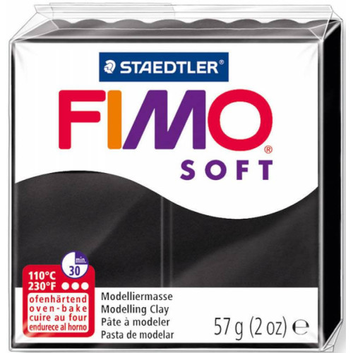 Fimo Soft, пластика мягкая, Черная, 57 г.