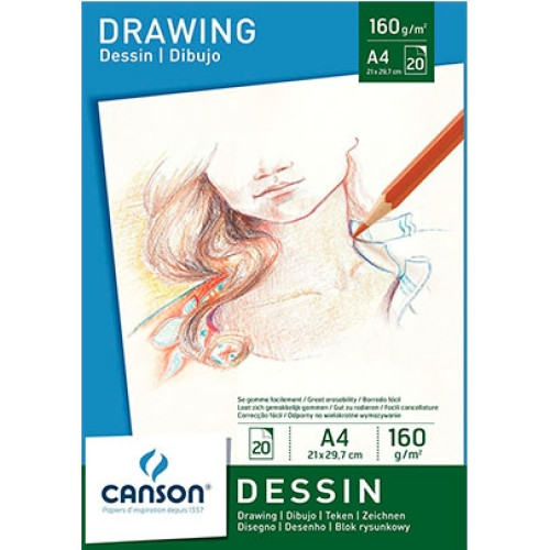 Canson блок для эскизов Drawing 160гр, 21x29,7 см (20)