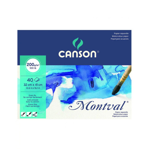 Canson блок бумага для акварели Aquarelle Montval Bloc 200 гр, 32x41 см (40)