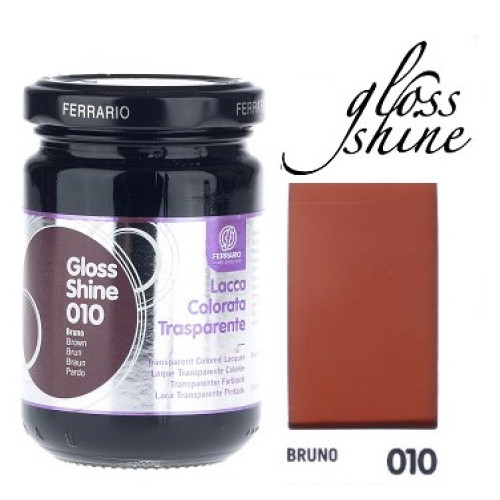 Защитный цветной лак Ferrario Gloss Shine 150 мл, №010 Brown (Коричневый)