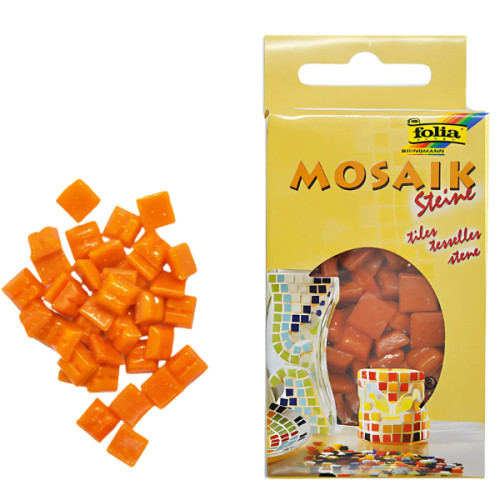 Мозаїка Folia Mosaic-glass tiles 200 гр, 10x10 мм (300 шт) №40 Orange (Помаранчевий)