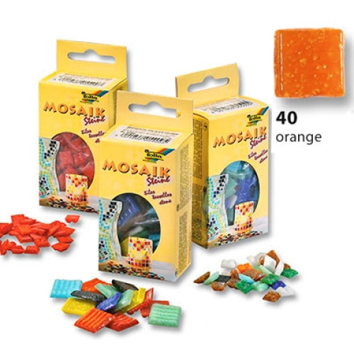 Мозаика Folia Mosaic-glass tiles 200 гр, 10x10 мм (300 шт) №40 Orange (Оранжевый)