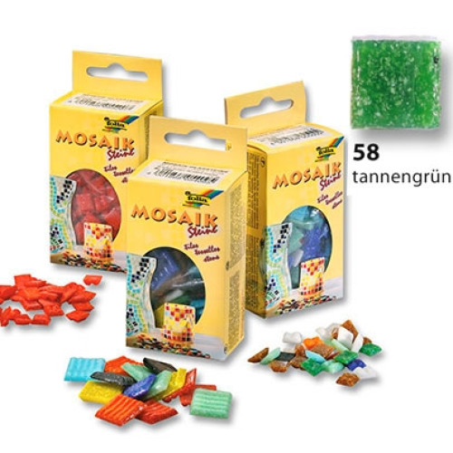 Мозаика Folia Mosaic-glass tiles 200 гр, 10x10 мм (300 шт) №58 Fir green (Темно-Зеленый)