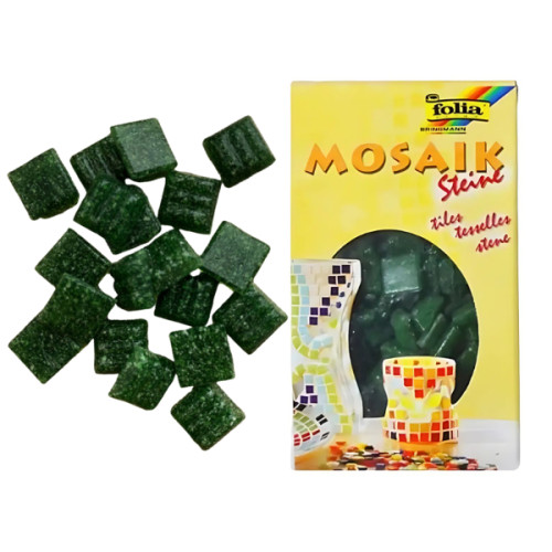 Мозаїка Folia Mosaic-glass tiles 200 гр, 10x10 мм (300 шт.) №58 Fir green (Темно-Зелений)